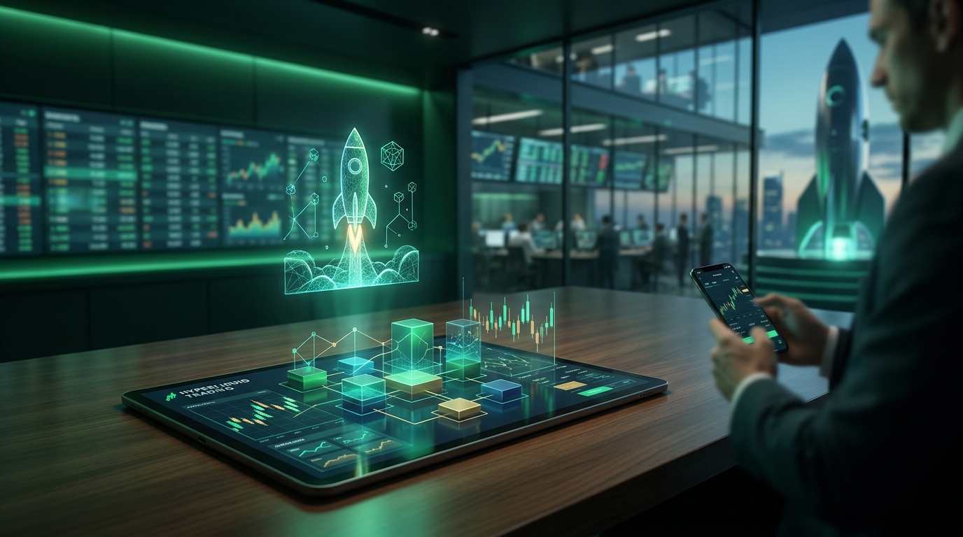 SpaceX rocket Hyperliquid trading screen