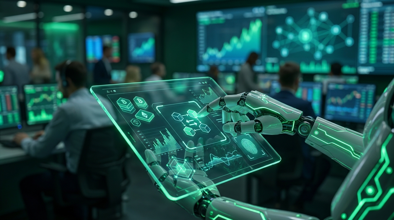 AI robot executing crypto payment