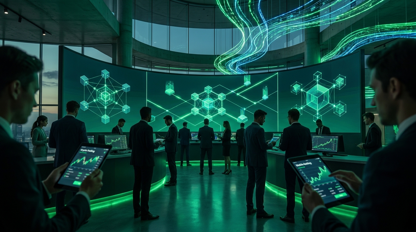 blockchain stock exchange trading floor