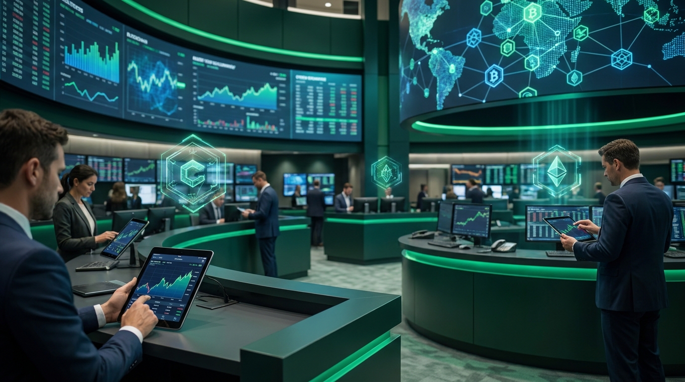 blockchain stock exchange trading floor