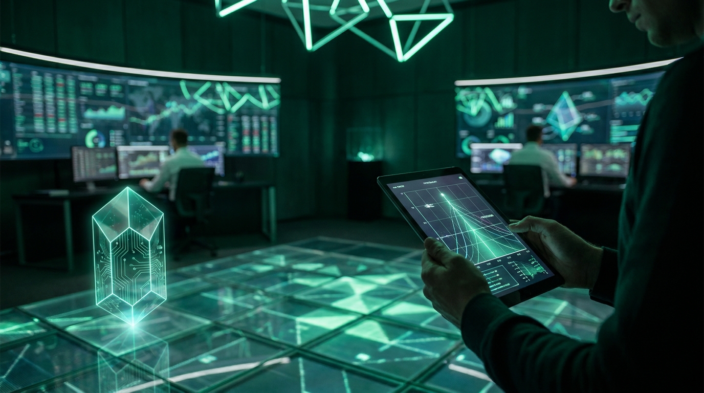 illuminated grid tiles probability crypto casino