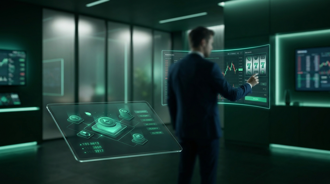 crypto casino slots glowing payout dashboard