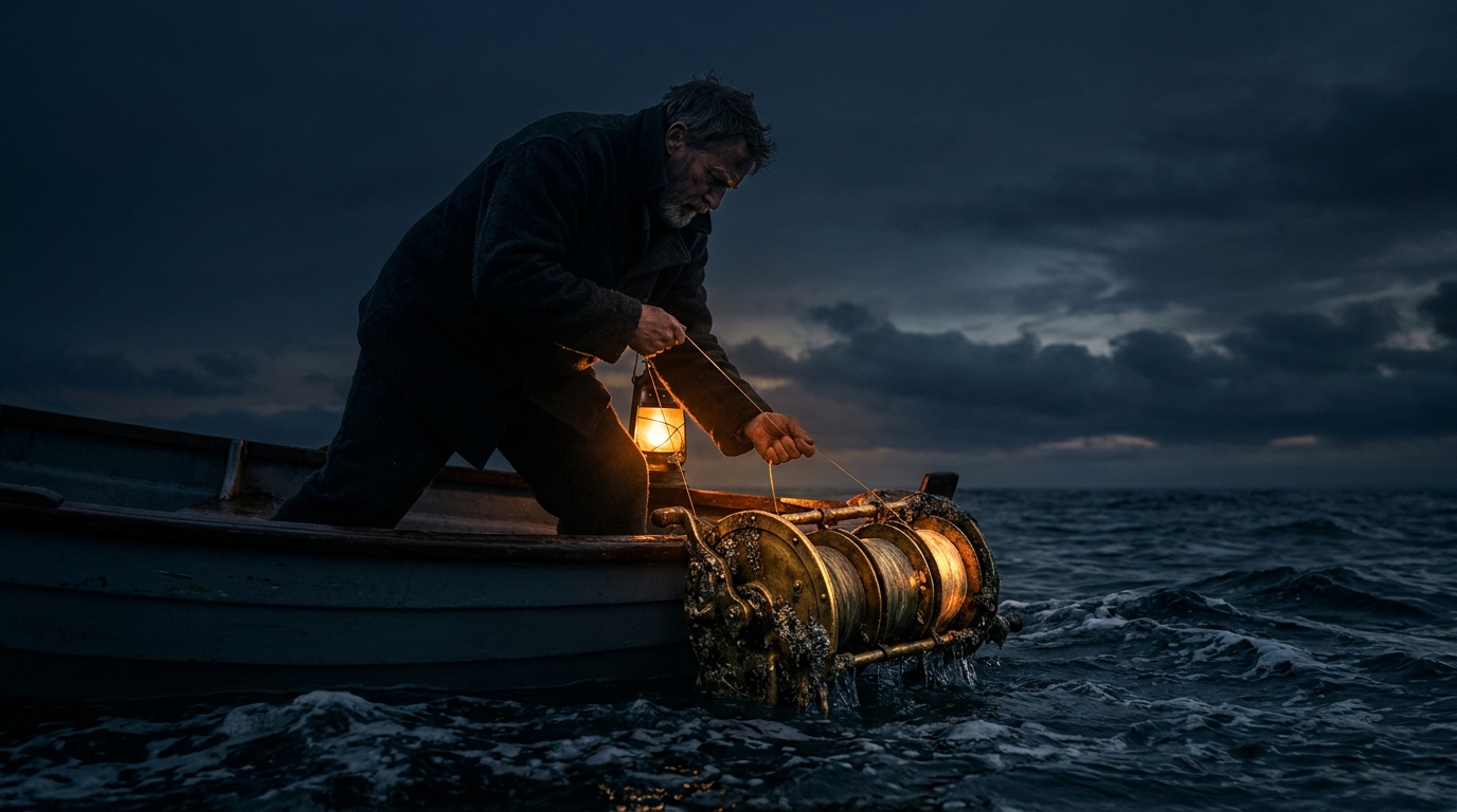 fisherman reeling in golden slot reels