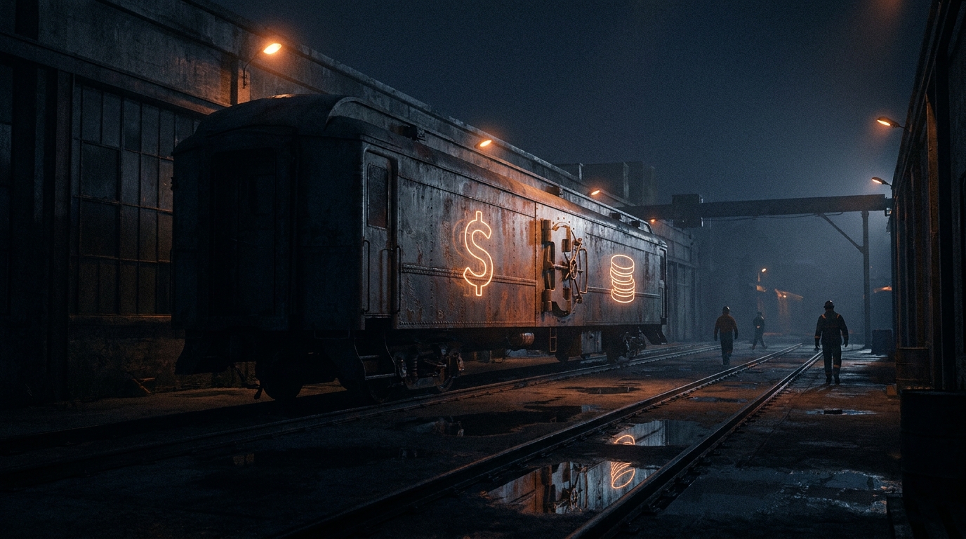 neon train vault money symbols
