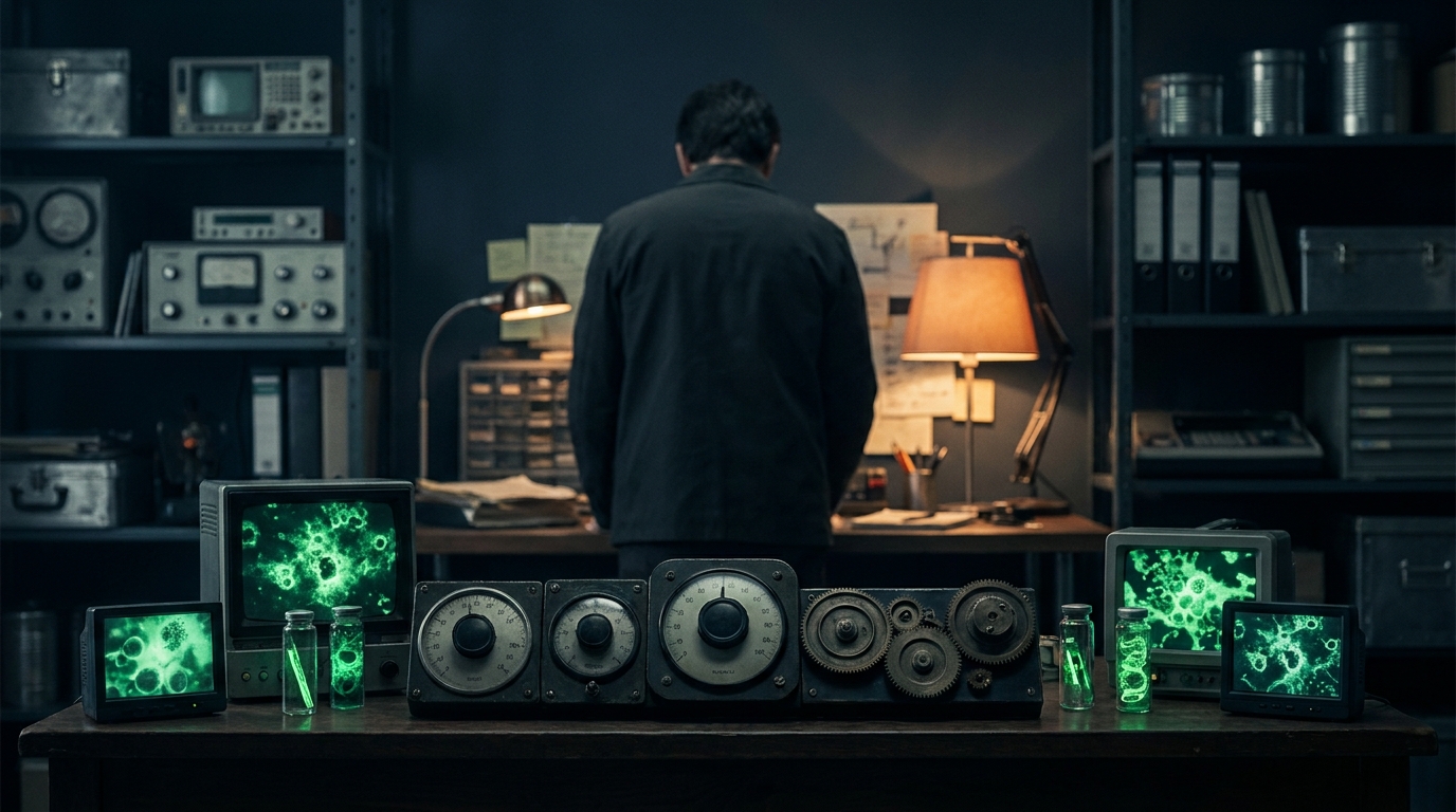virus-themed slot reels glowing green multipliers