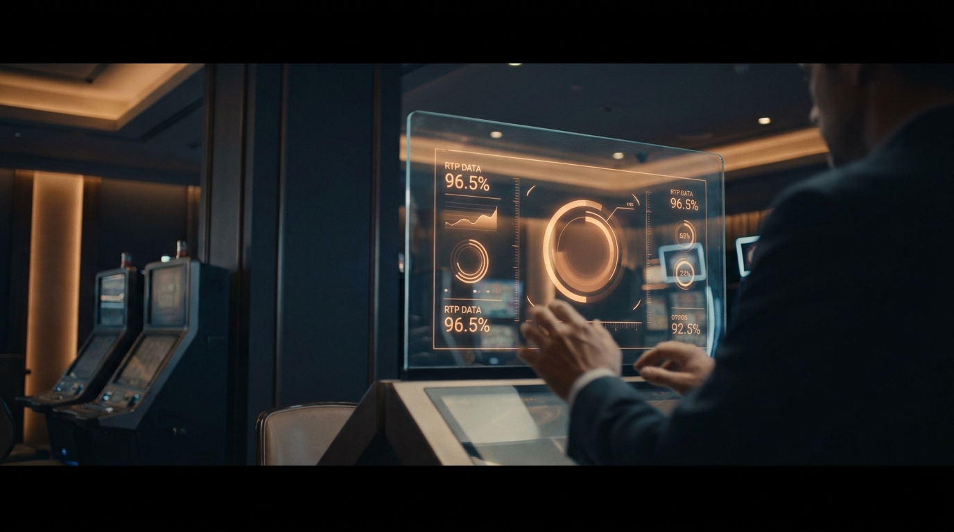 slot machine RTP data screen glowing