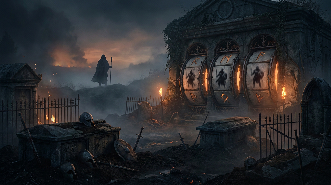 warrior graveyard dark fantasy slot reels