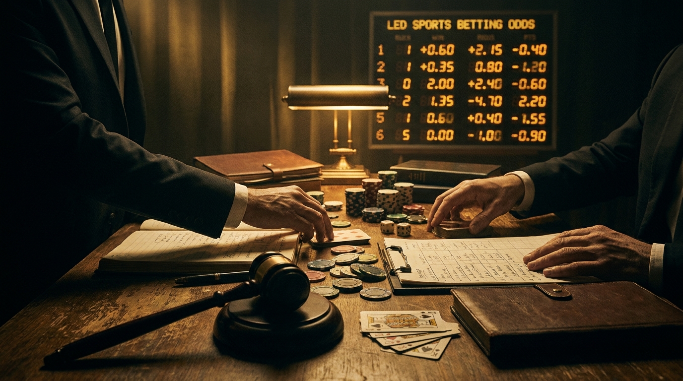 sports betting odds board courtroom gavel