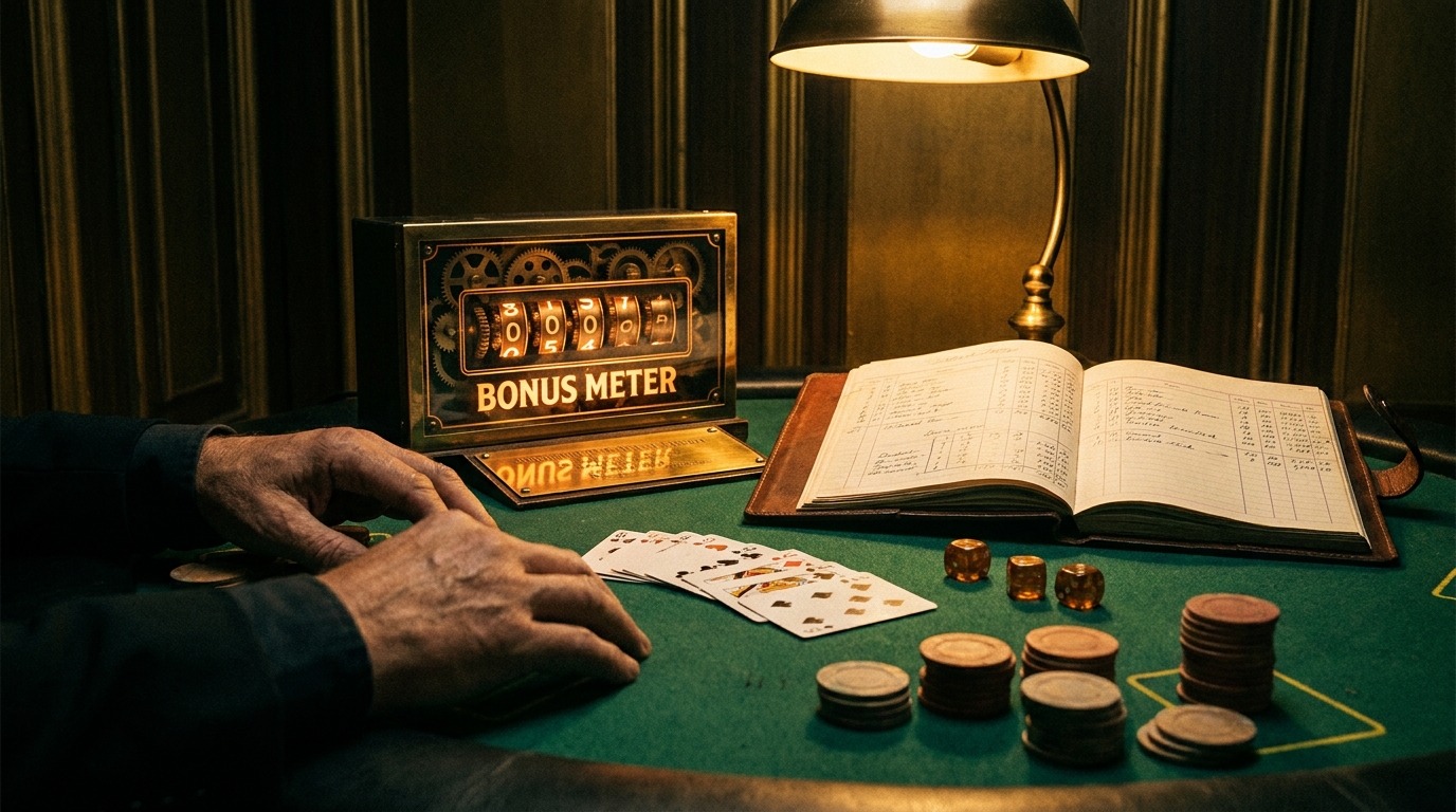 casino slot reels glowing bonus meter